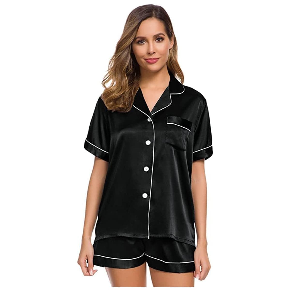 Caprisious Satin Pajama top and Shorts Set