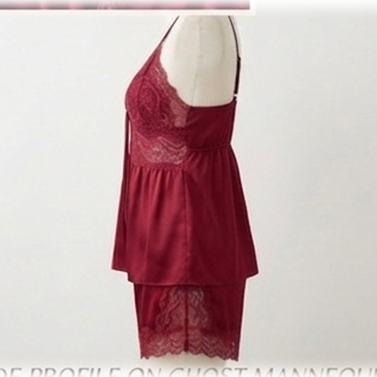 Elegant Satin & Lace Cami Set with Matching Shorts