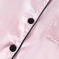 Women’s Satin Pajama Short Sleeve Baby Pink top and Shorts Set image 2