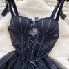 Elegant Lace Corset Dress with Adjustable Straps and Matching Bottoms image 1