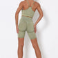 Comfortable Amy Green Seamless Legging/Short And Sports Bra Set image 3