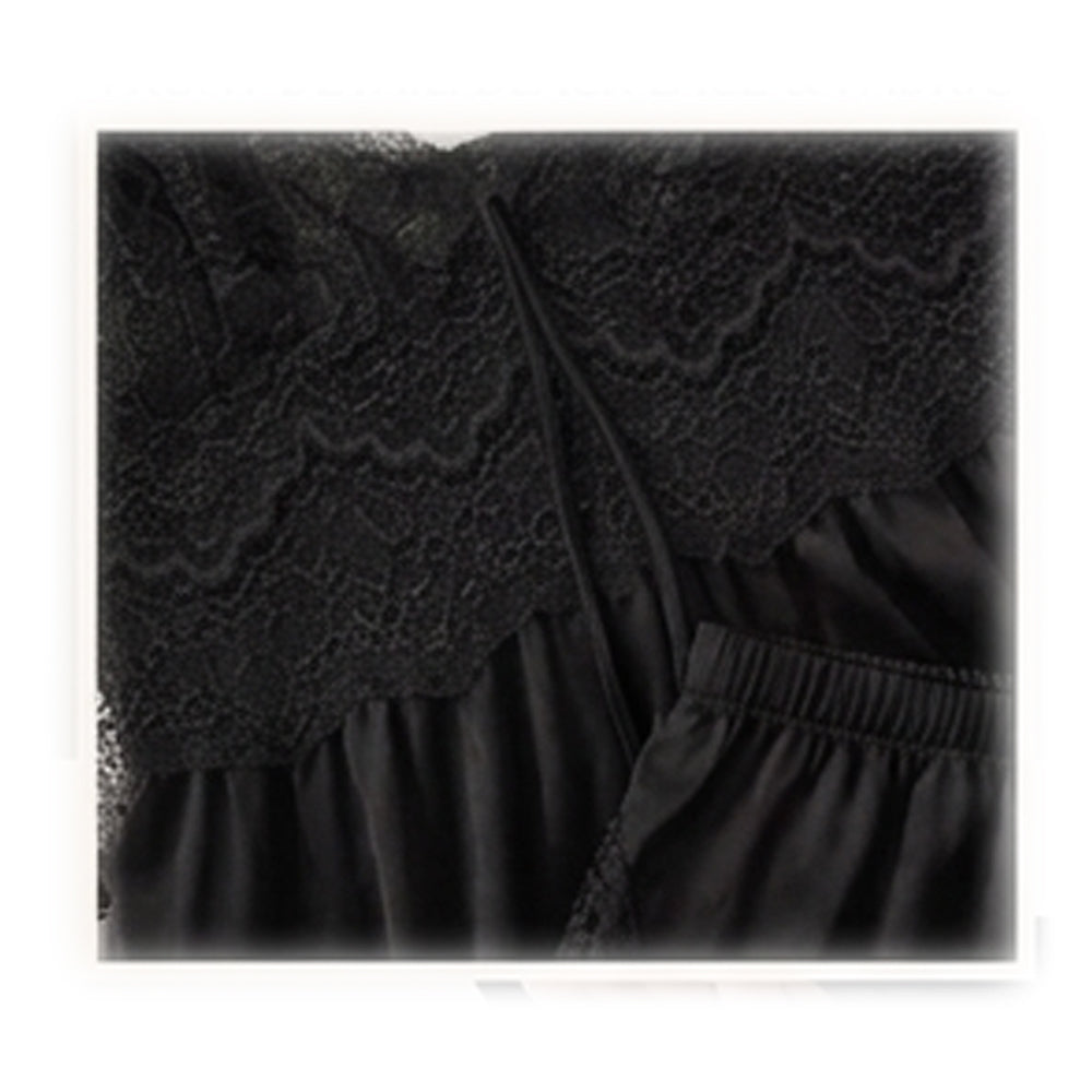 Elegant Satin & Lace Cami Set with Matching Shorts